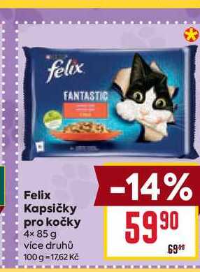 Felix Kapsičky pro kočky 4× 85 g 