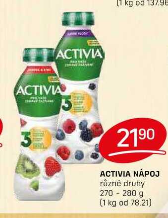ACTIVIA NÁPOJ různé druhy 270-280 g