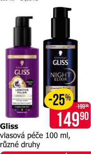 GLISS vlasová péče 100 ml, různé druhy 
