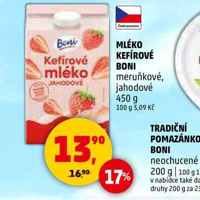MLÉKO KEFÍROVÉ BONI meruňkové, 450 g