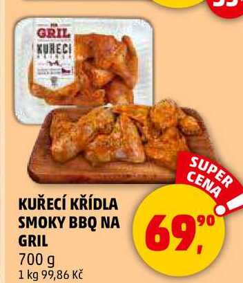 KUŘECÍ KŘÍDLA SMOKY BBQ NA GRIL, 700 g