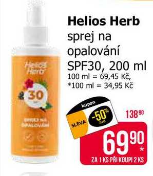 Helios Herb sprej na opalování SPF30, 200 ml 