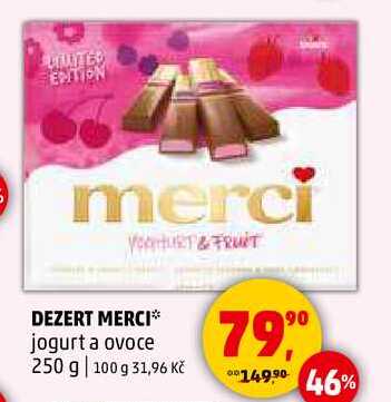 DEZERT MERCI jogurt a ovoce, 250 g