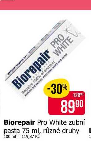 Biorepair Pro White zubní pasta 75 ml, různé druhy 