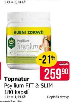 Topnatur Psyllium FIT & SLIM 180 kapslí