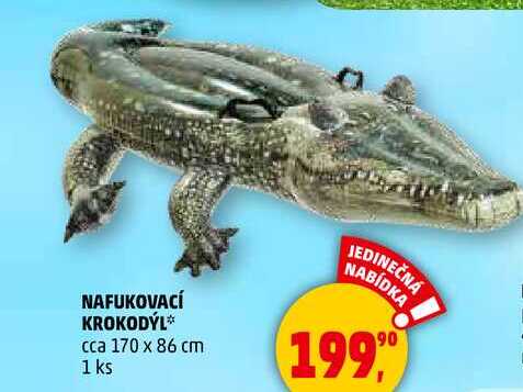 NAFUKOVACÍ KROKODÝL, cca 170 x 86 cm, 1 ks 