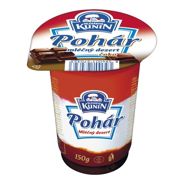 Kunín Pohár mléčný dezert příchuť čokoláda