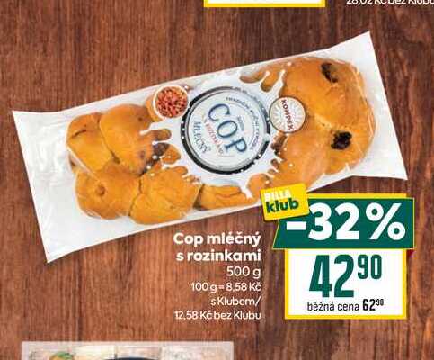 Cop mléčný s rozinkami 500 g