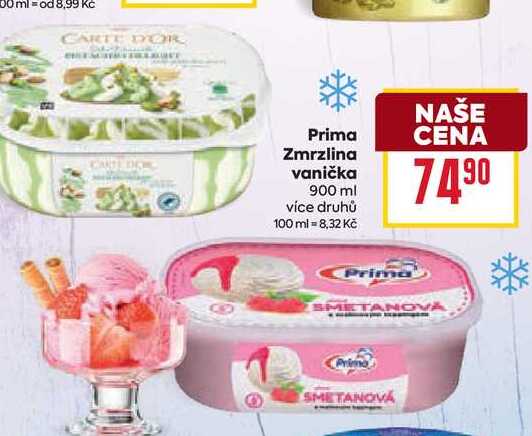 Prima Zmrzlina vanička 900 ml