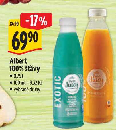  Albert 100% šťávy 0,75 l