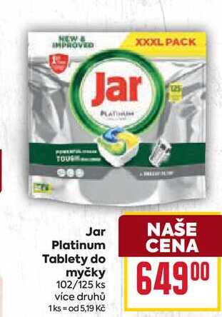 Jar Platinum Tablety do myčky 102/125 ks