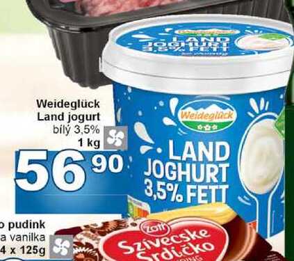 Weideglück Land jogurt bílý 3,5% 1 kg