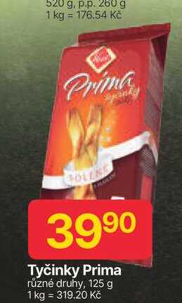 Tyčinky Prima různé druhy, 125 g