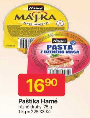 Hamé paštika 75g, různé druhy