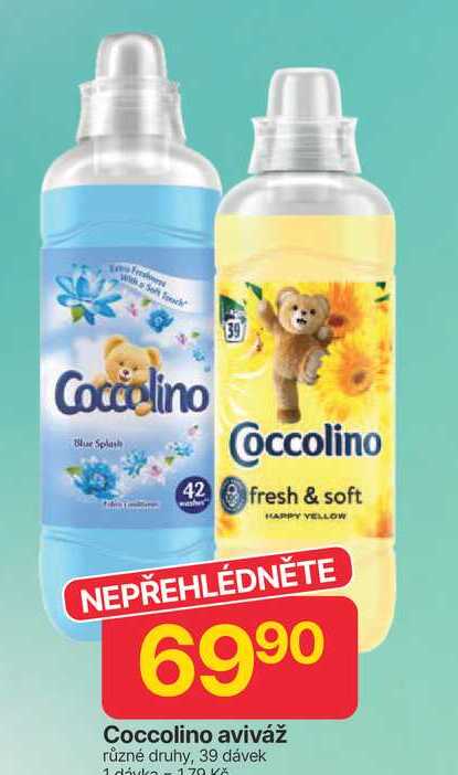 Coccolino aviváž různé druhy, 39 dávek 