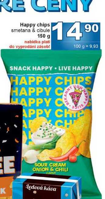 Happy chips smetana & cibule 150 g 