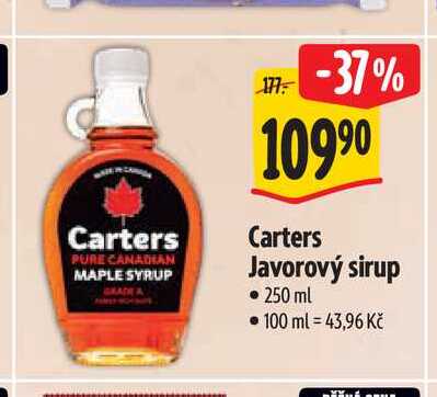  Carters Javorový sirup 250 ml  