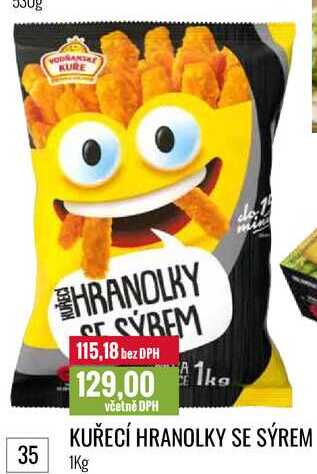 KUŘECÍ HRANOLKY SE SÝREM 1Kg 