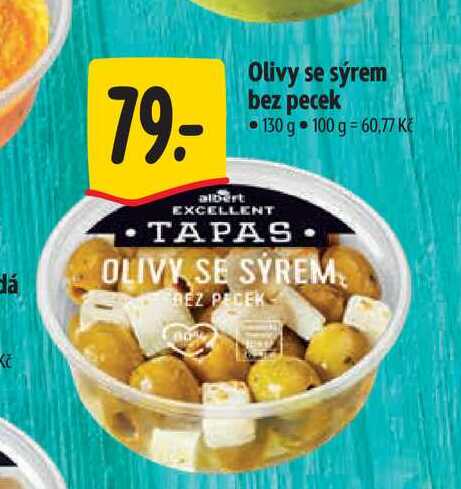 Olivy se sýrem bez pecek 130 g 