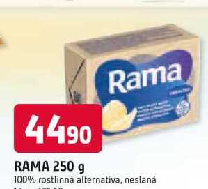 Rama 100% rostlinná alternativa, neslanȧ 250g