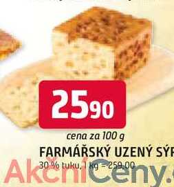 FARMÁŘSKÝ UZENÝ SÝR 30% tuku 100g