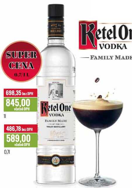 Ketel One vodka 0,7l, 1l v akci