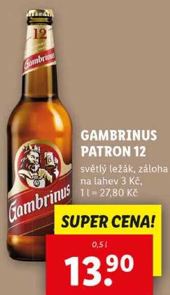 GAMBRINUS PATRON 12, 0,5 l