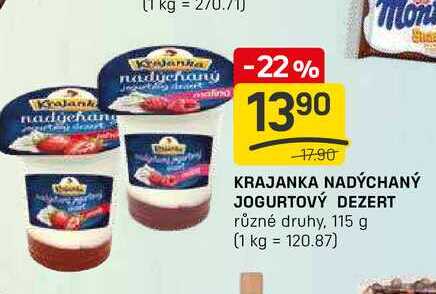 KRAJANKA NADÝCHANÝ JOGURTOVÝ DEZERT různé druhy, 115 g