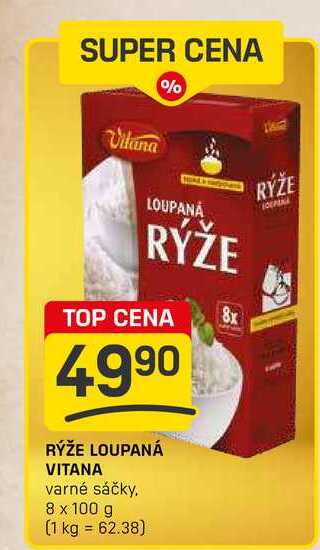 RÝŽE LOUPANÁ VITANA varné sáčky, 8 x 100 g