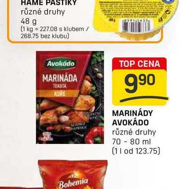 MARINÁDY AVOKÁDO různé druhy 70 - 80 ml