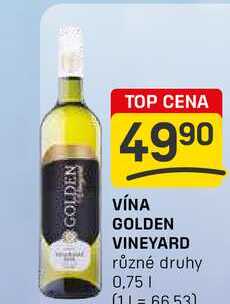 VÍNA GOLDEN VINEYARD různé druhy 0,75l