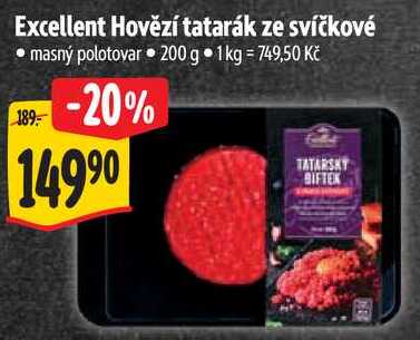 Excellent Hovězí tatarák ze svíčkové, 200 g