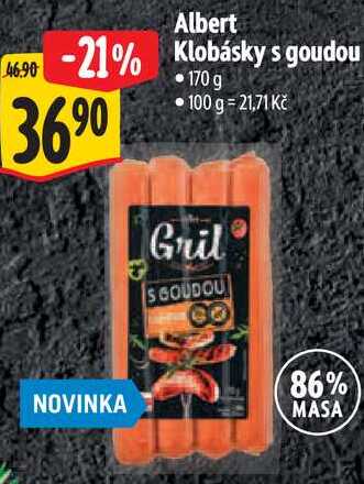 Albert Klobásky s goudou, 170 g