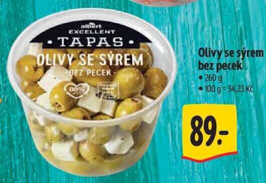 Olivy se sýrem bez pecek, 260 g
