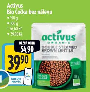 Activus Bio Čočka bez nálevu, 150 g 