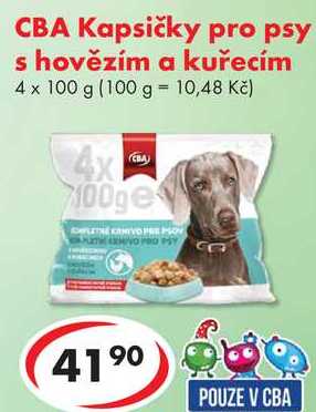 CBA Kapsičky pro psy s hovězím a kuřecím, 4x 100 g