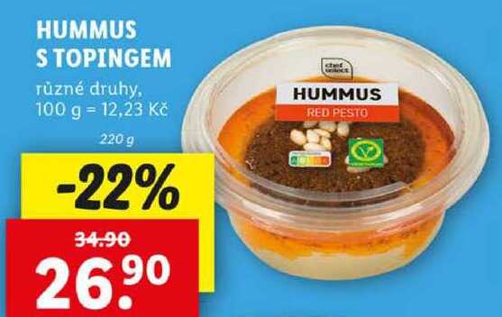 HUMMUS S TOPINGEM, 220 g