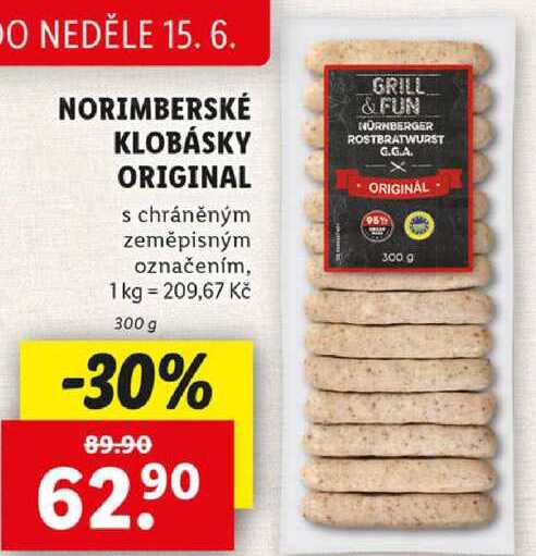 NORIMBERSKÉ KLOBÁSKY ORIGINAL, 300 g