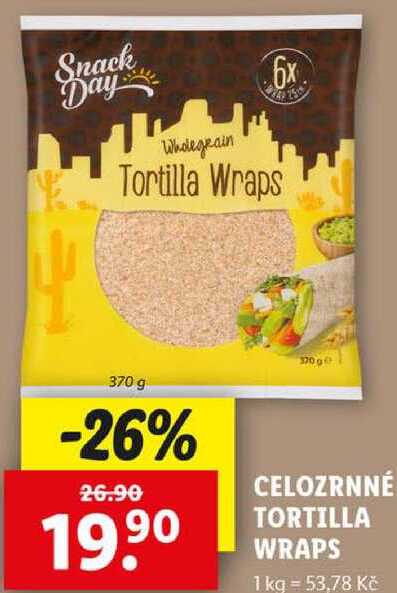 CELOZRNNÉ TORTILLA WRAPS, 370 g