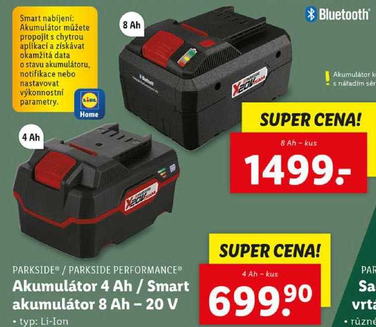 Akumulátor 4 Ah / Smart akumulátor 8 Ah - 20 V 