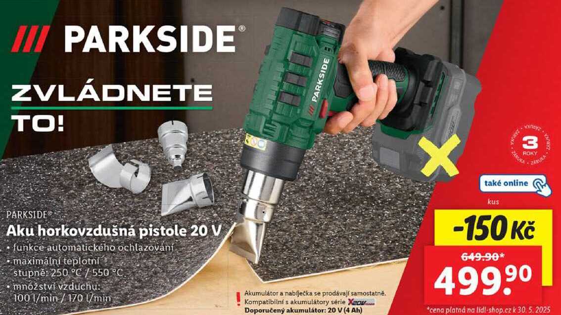 Aku horkovzdušná pistole 20 V 