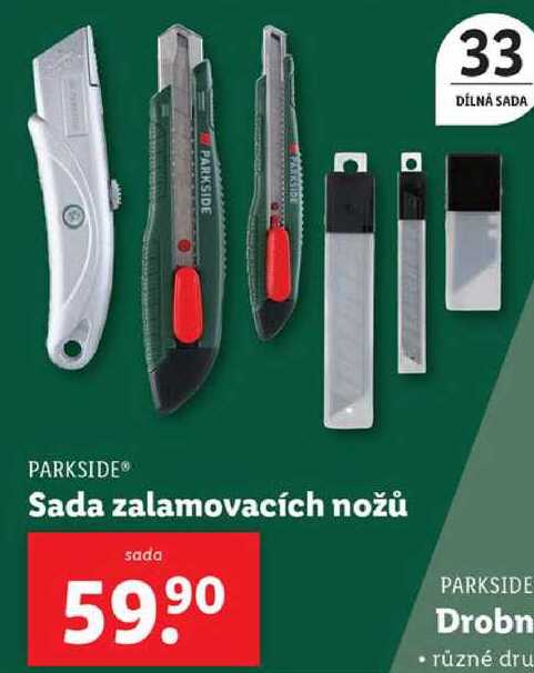 Sada zalamovacích nožů 
