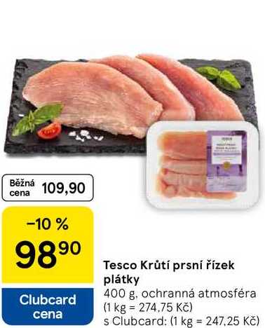 Tesco Krůtí prsní řízek plátky, 400 g