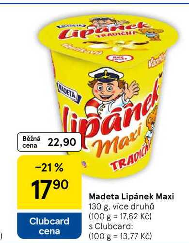 Madeta Lipánek Maxi, 130 g 