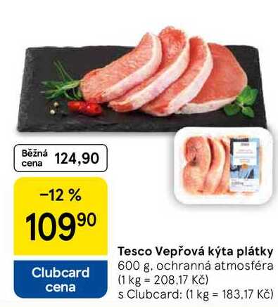 Tesco Vepřová kýta plátky, 600 g