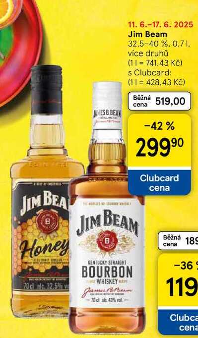Jim Beam 32.5-40 %, 0.7 l