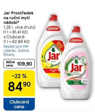 Jar Prostředek na ruční mytí nádobí, 1,35 l