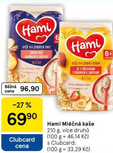 Hami Mléčná kaše, 210 g 