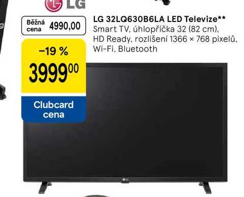 LG 32LQ630B6LA LED Televize, Smart TV, úhlopříčka 32 (82 cm). HD Ready, rozlišení 1366 x 768 pixelů, Wi-Fi, Bluetooth 