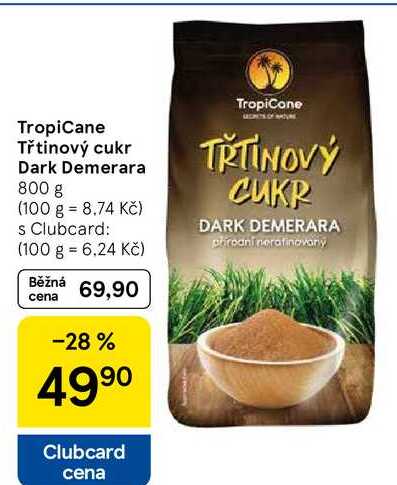 TropiCane Třtinový cukr Dark Demerara, 800 g  